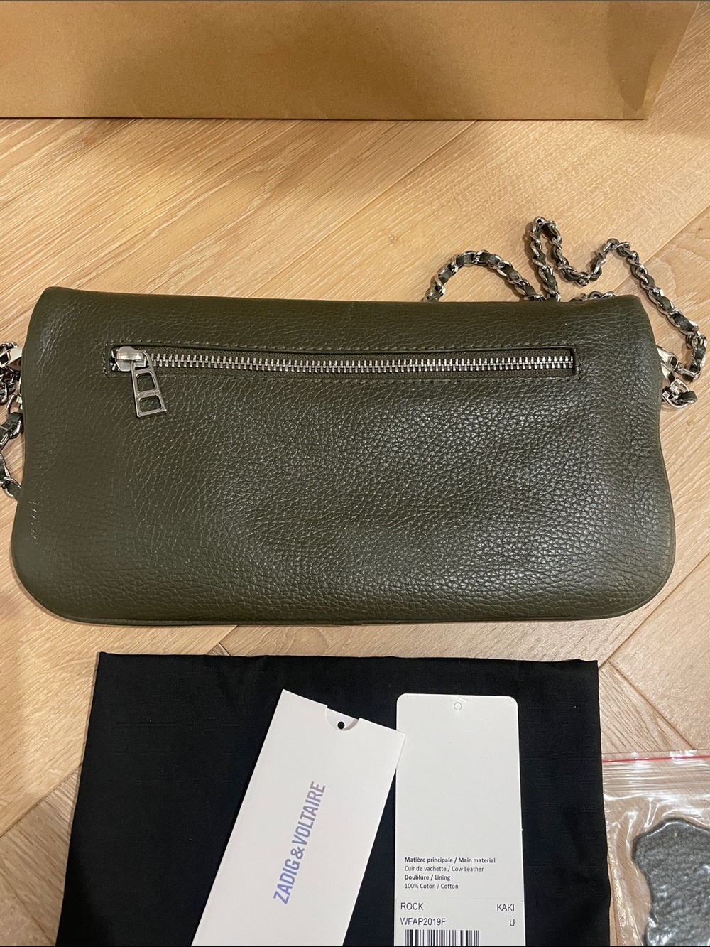 NWT Zadig & Voltaire Rock Crossbody Bag in Green/ Kaki - Picture 7 of 12